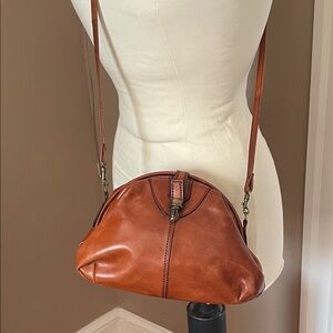 Elegant Brown Leather Crossbody Bag